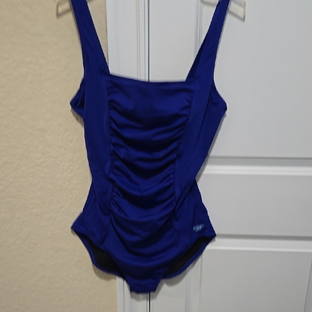 Speedo Blue Ruched One Piece Swimsuit 18